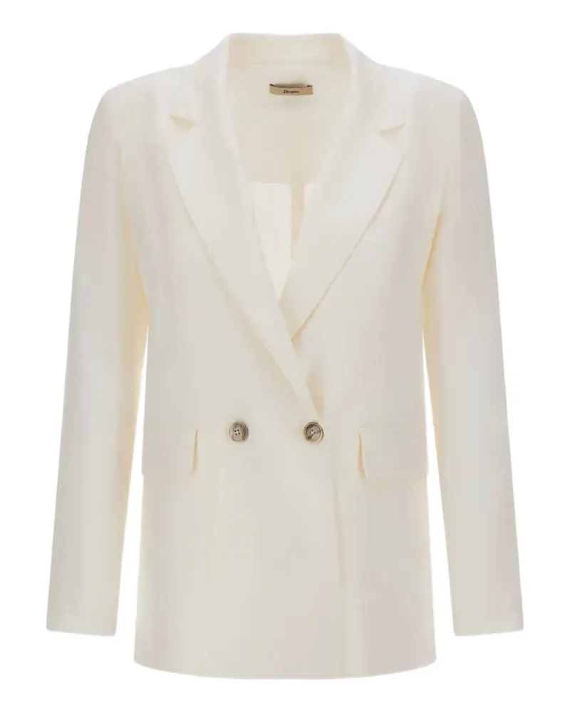 Herno double-breasted linen blazer - Nude Nude