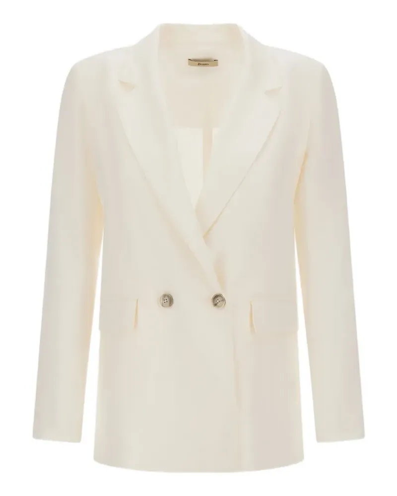Herno double-breasted linen blazer - Nude Nude