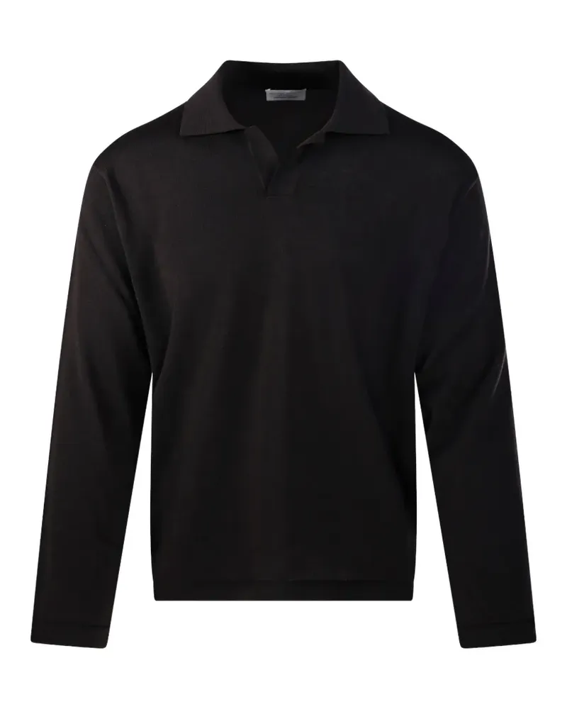 Roberto Collina Pullover mit Polokragen - Schwarz Schwarz