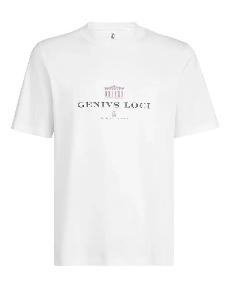 Brunello Cucinelli T-Shirt mit grafischem Print - Weiß Weiß