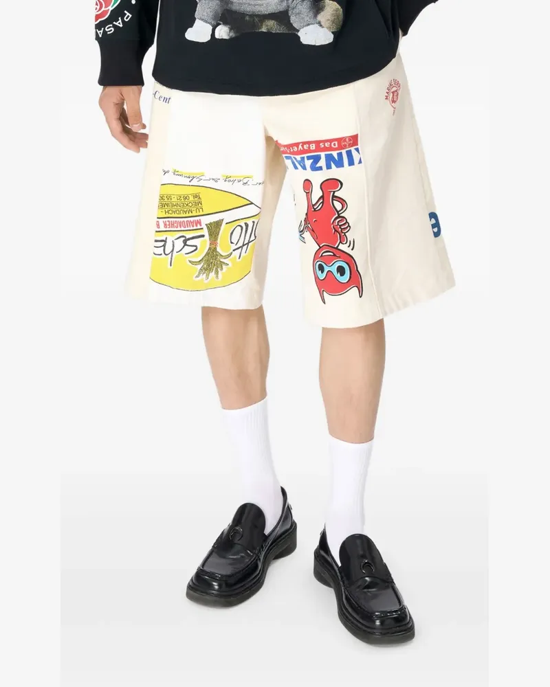Marine Serre Shorts aus Baumwolle - Weiß Weiß