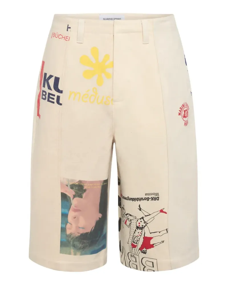 Marine Serre Shorts aus Baumwolle - Weiß Weiß