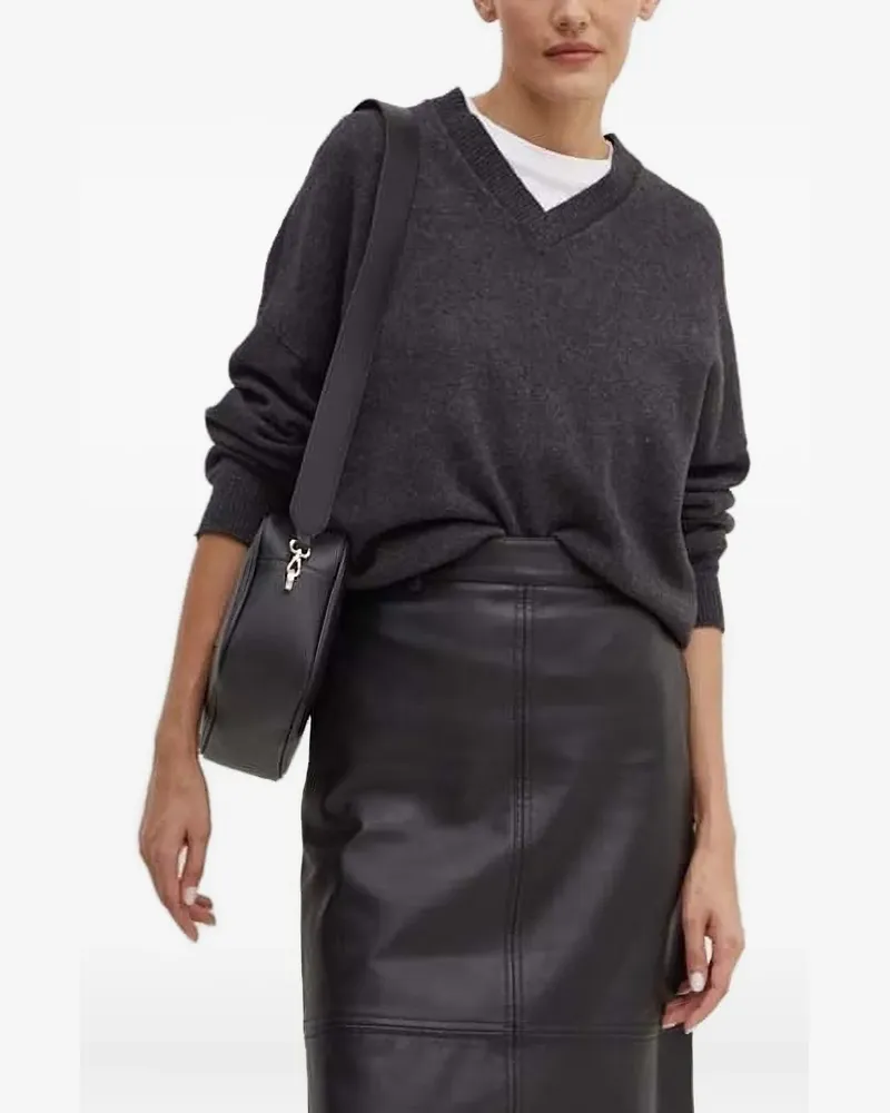 Liviana Conti Pullover mit V-Ausschnitt - Grau Grau