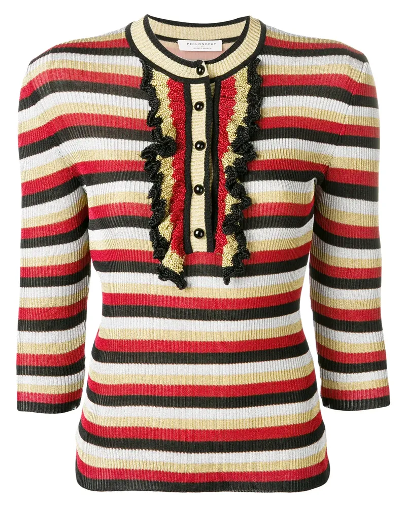 Philosophy Di Lorenzo Serafini Gestreifter Pullover - Schwarz Schwarz