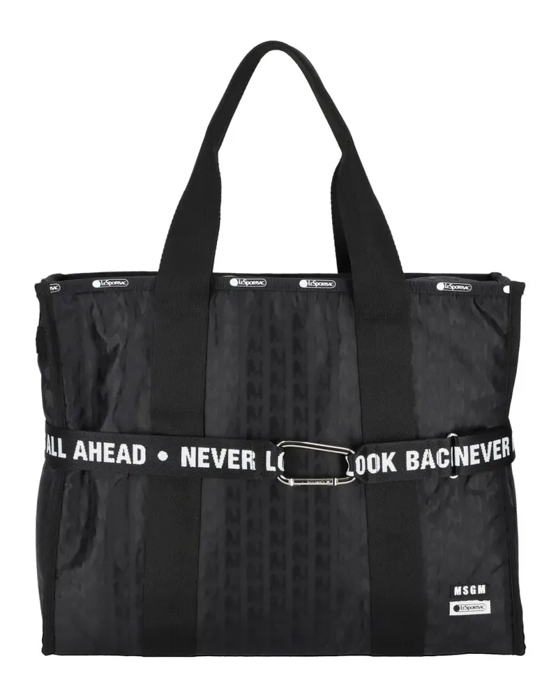 MSGM Gemusterter Tote Bag - Schwarz Schwarz