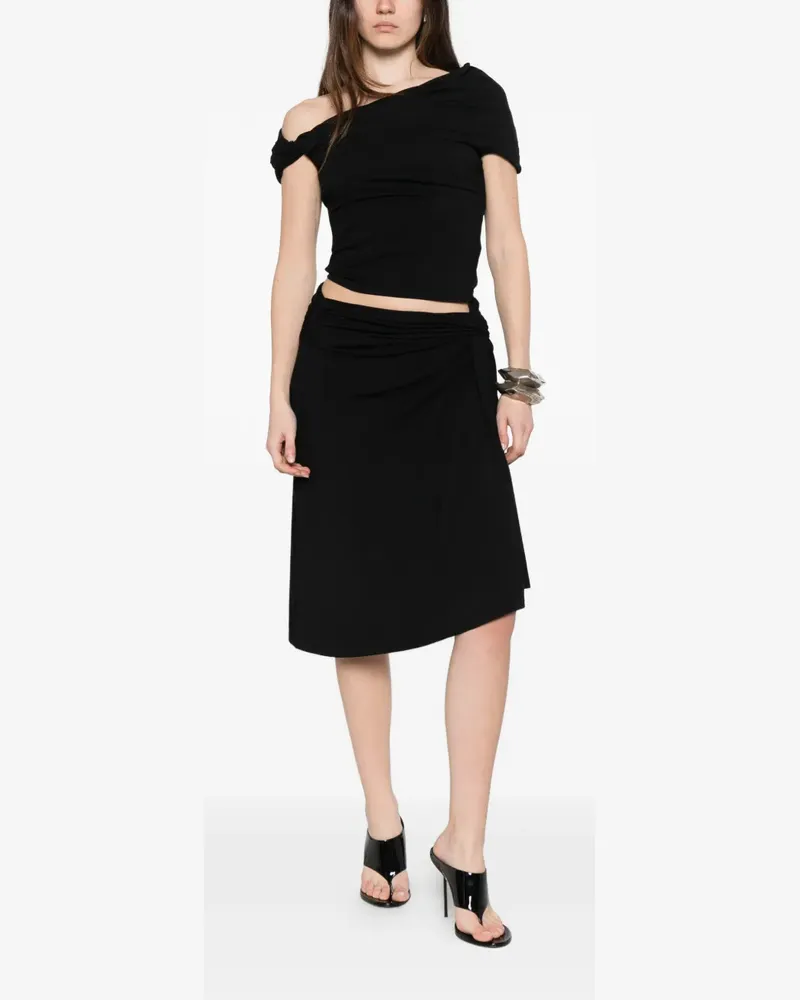 Paris Georgia Ida knotted midi skirt - Schwarz Schwarz