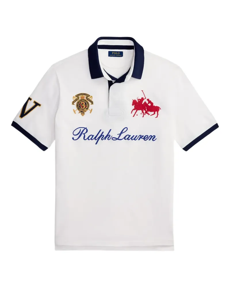 Ralph Lauren embroidered-crest mesh polo shirt - Weiß Weiß