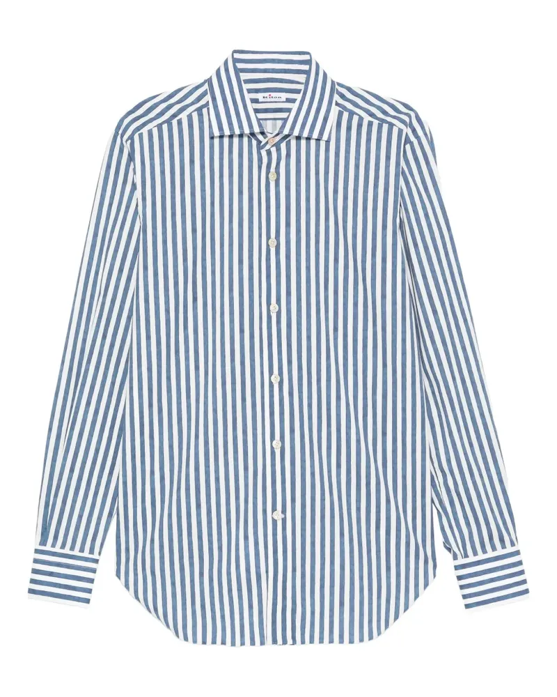 Kiton Gestreiftes Hemd - Blau Blau