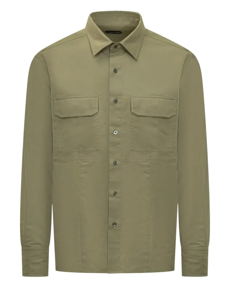 Tom Ford Hemd im Military-Look - Grün Grün