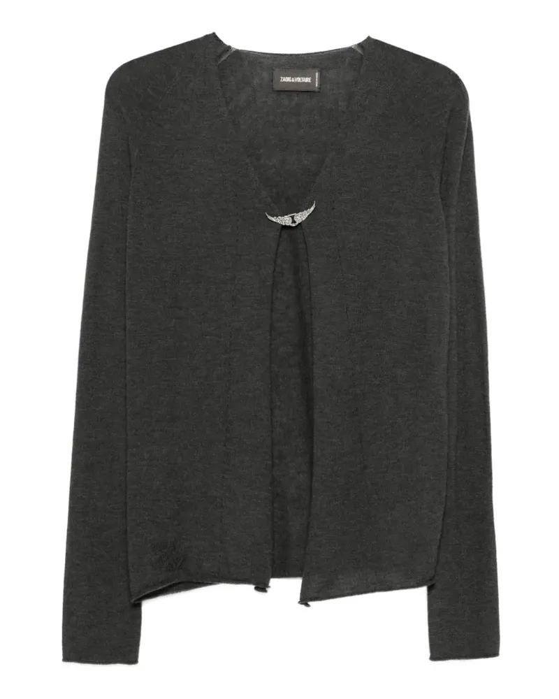 Zadig & Voltaire Cardigan mit Flügel-Applikation - Grau Grau