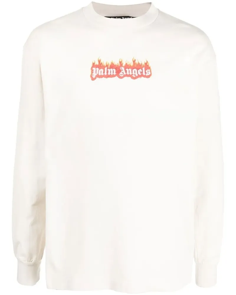 Palm Angels Sweatshirt mit Logo-Print - Weiß Weiß