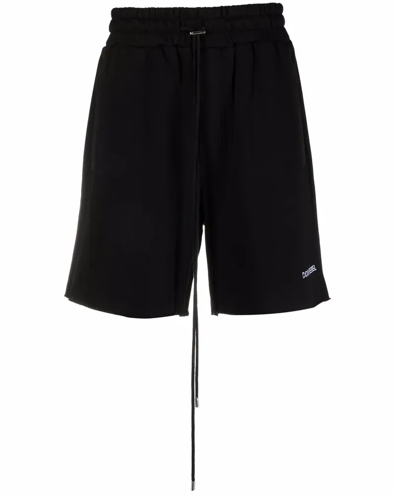 DOMREBEL Joggingshorts mit Logo-Stickerei - Schwarz Schwarz