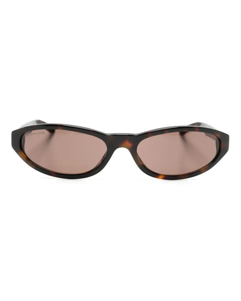 Balenciaga Ovale Sonnenbrille in Schildpattoptik - Braun Braun