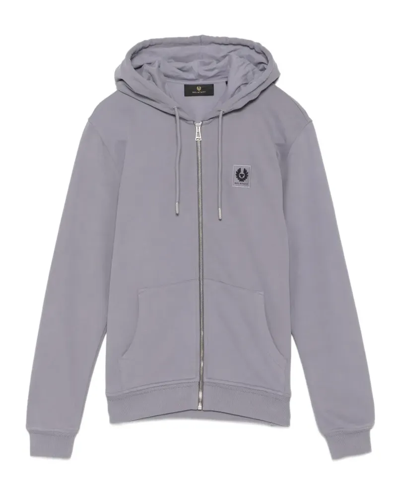 Belstaff logo-patched zip-up hoodie - Violett Violett