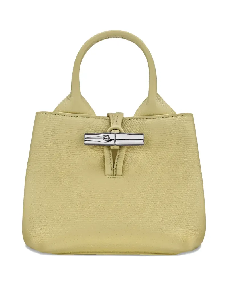 Longchamp Le Roseau XS Handtasche aus strukturiertem Leder - Grün Grün