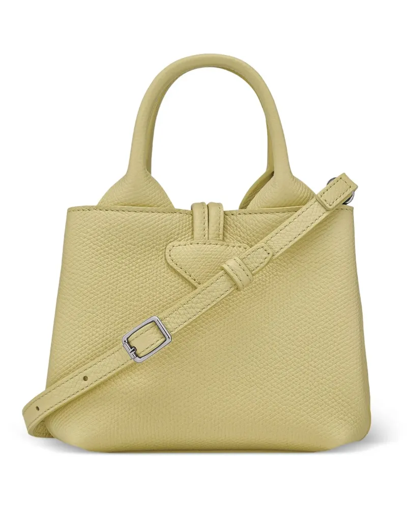 Longchamp Le Roseau XS Handtasche aus strukturiertem Leder - Grün Grün
