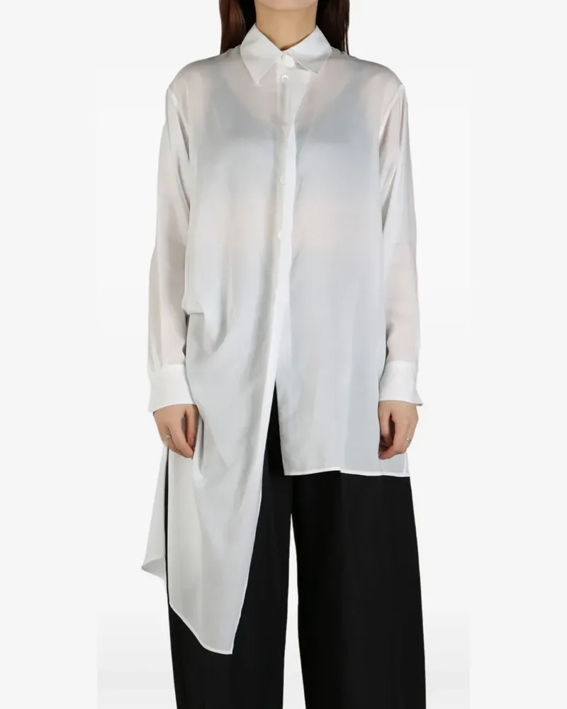 Yohji Yamamoto asymmetric shirt - Weiß Weiß