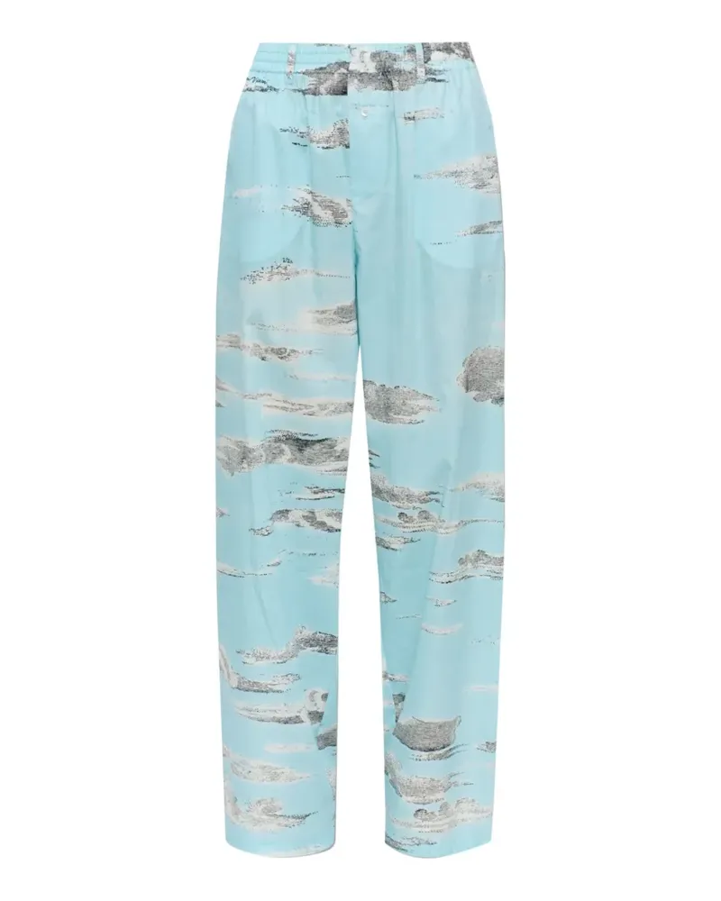 Moschino Hose mit Wolken-Print - Blau Blau