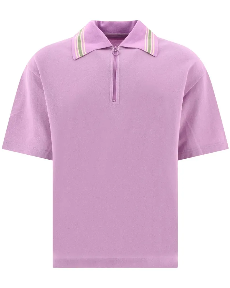 KAPITAL Poloshirt mit Reißverschluss - Violett Violett