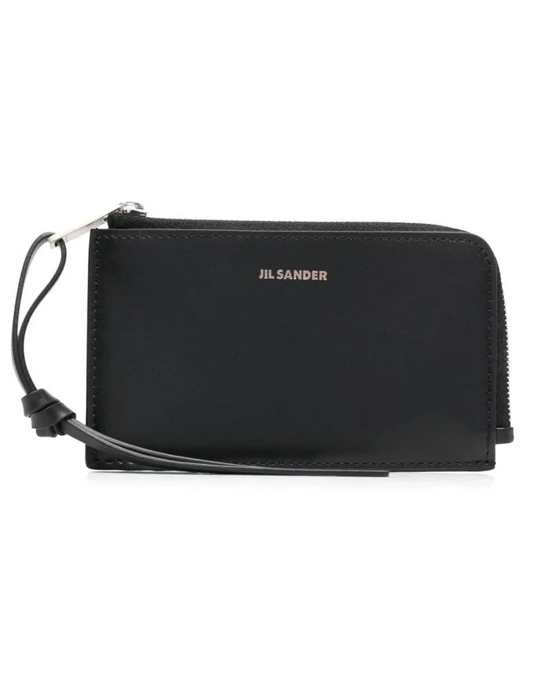 Jil Sander Portemonnaie mit Logo-Prägung - Schwarz Schwarz