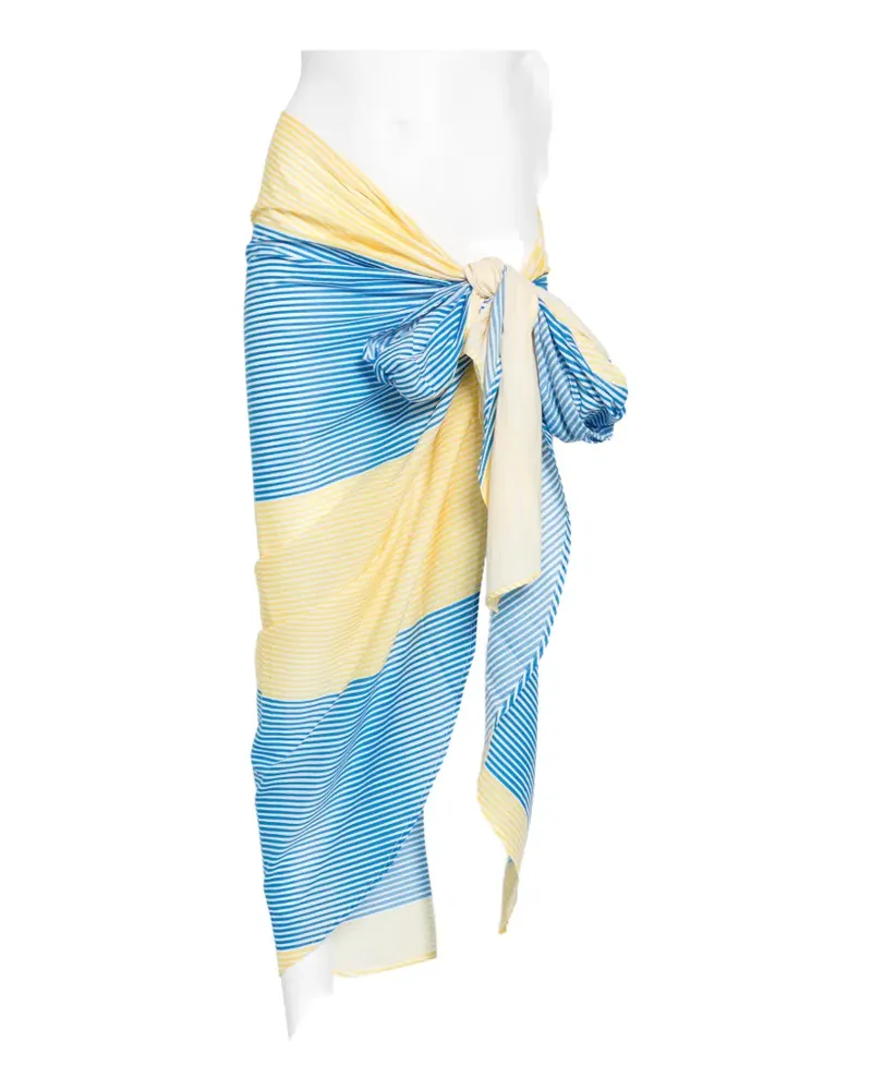 FRANKIE Shop Thira striped wrap-style skirt - Blau Blau