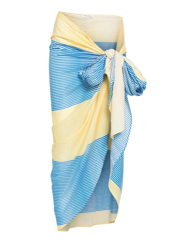 FRANKIE Shop Gestreifter Thira Wickelrock - Blau Blau