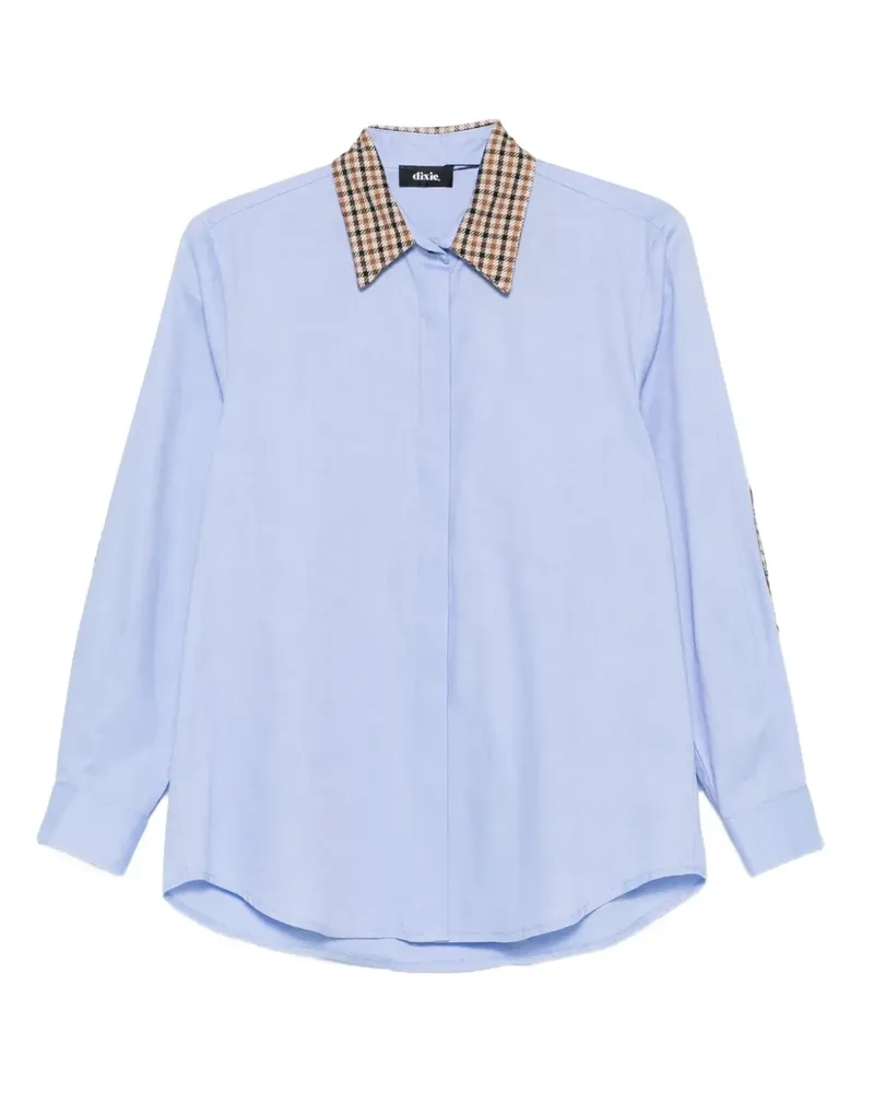 Dixie Poloshirt mit kariertem Kragen - Blau Blau