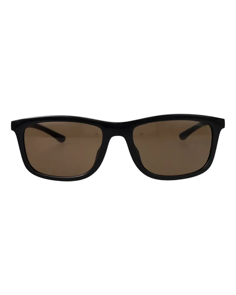 Emporio Armani Sonnenbrille mit eckigem Gestell - Schwarz Schwarz