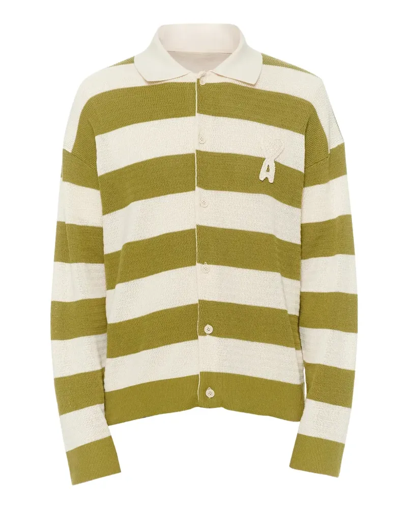 AMI Paris Ami de Coeur striped cardigan - Grün Grün