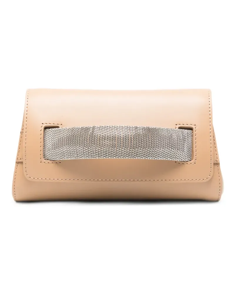 Orciani Alba leather clutch bag - Nude Nude