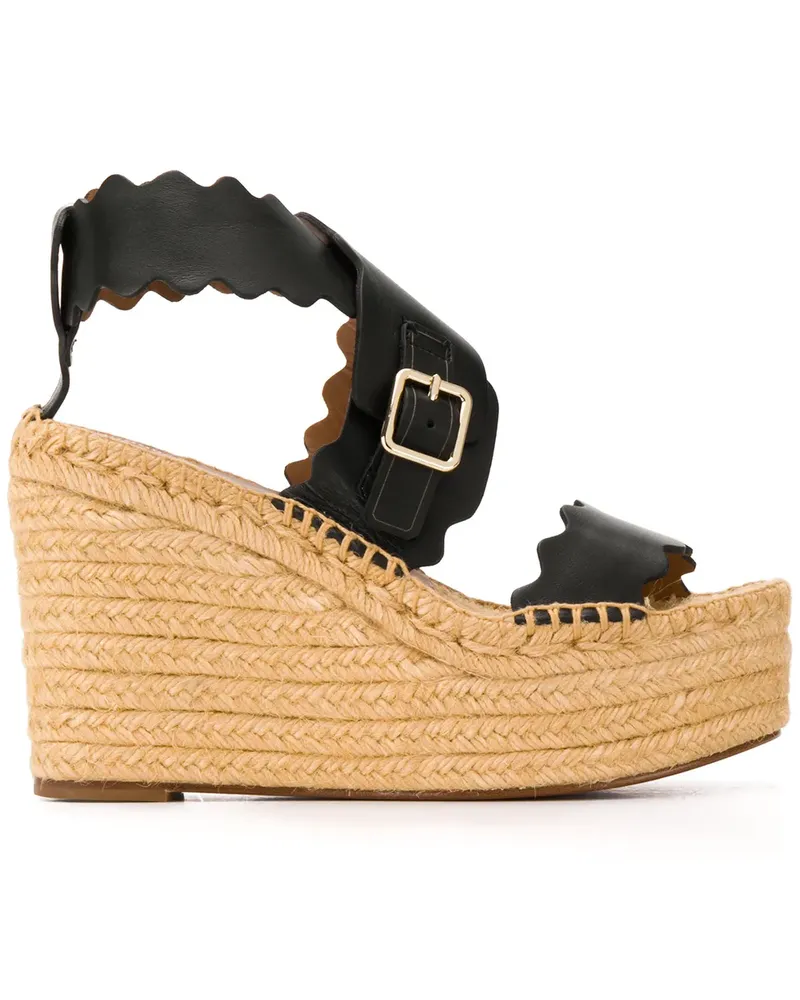 Chloé Lauren' Sandalen mit Wedge-Absatz - Schwarz Schwarz