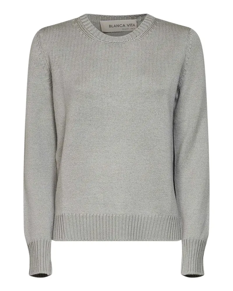Blanca Gerippter Pullover - Grau Grau