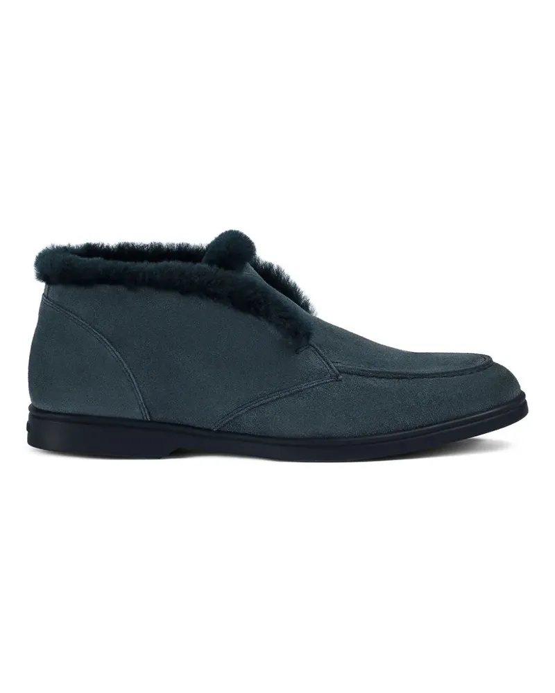 Doucal´s Desert-Boots aus Wildleder mit Shearling-Besatz - Blau Blau
