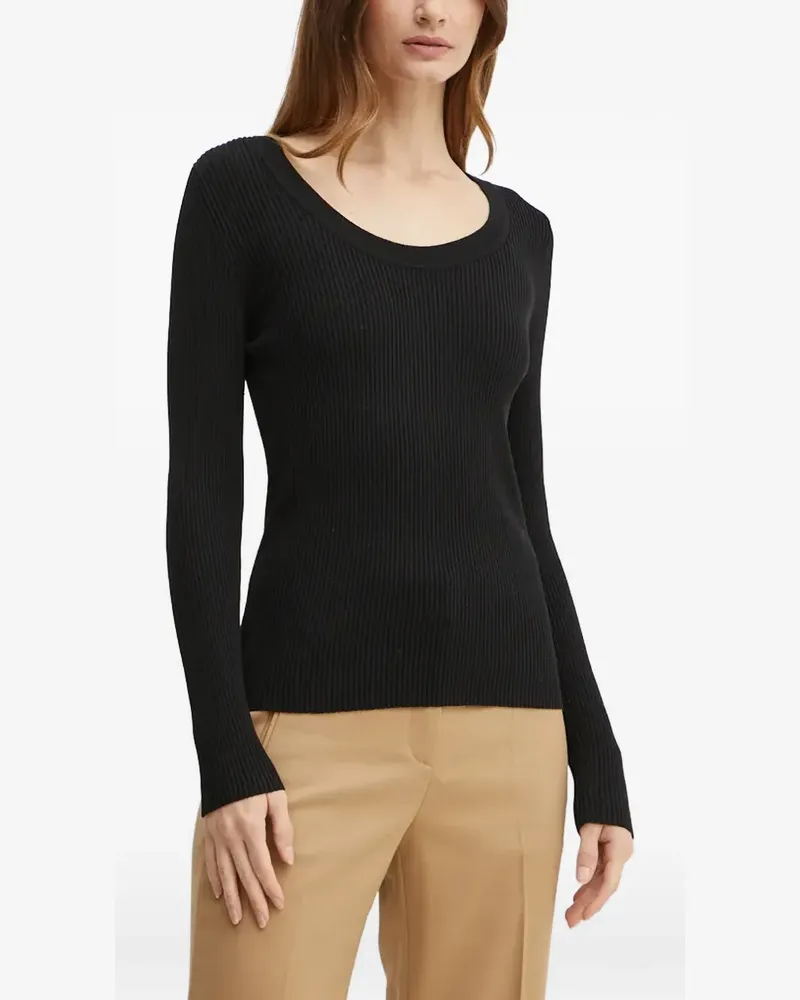 HUGO BOSS ribbed sweater - Schwarz Schwarz