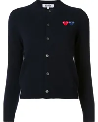 Comme des Garçons Cardigan mit zwei Herzen Blau