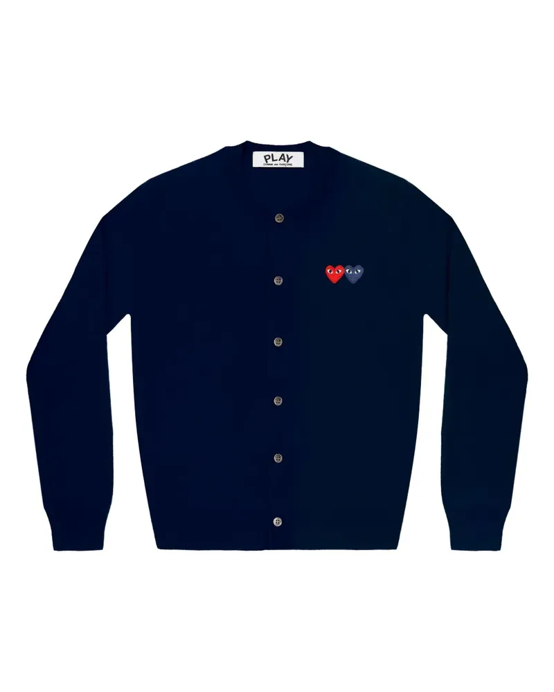 Comme des Garçons Cardigan mit zwei Herzen - Blau Blau
