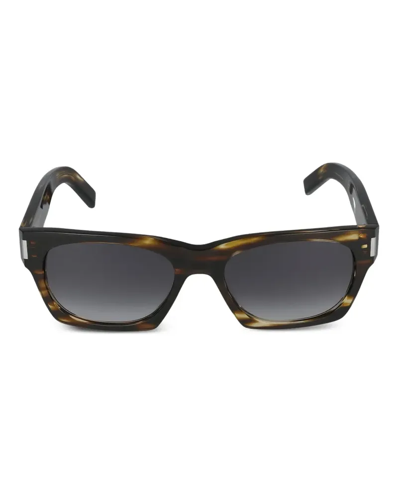 Saint Laurent Sonnenbrille mit eckigem Gestell - Braun Braun