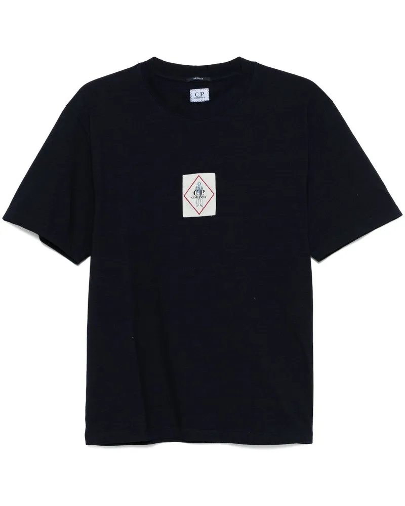 C.P. Company T-Shirt mit Logo-Patch - Blau Blau