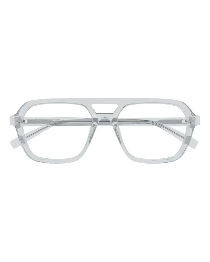 Saint Laurent geometric-frame glasses - Weiß Weiß