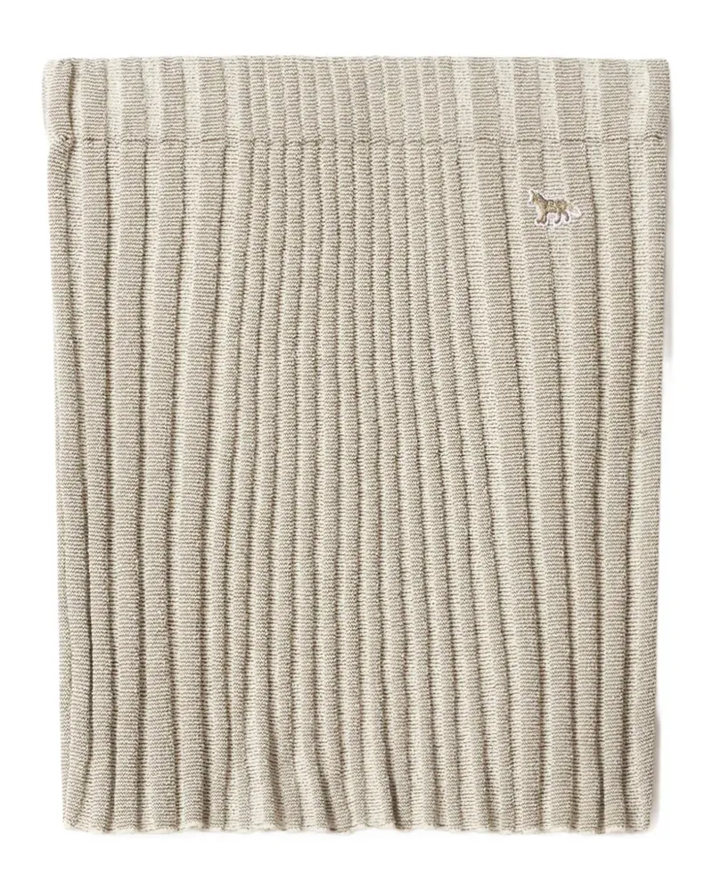 Kitsuné Gerippter Minirock mit Logo-Patch aus Strick - Nude Nude