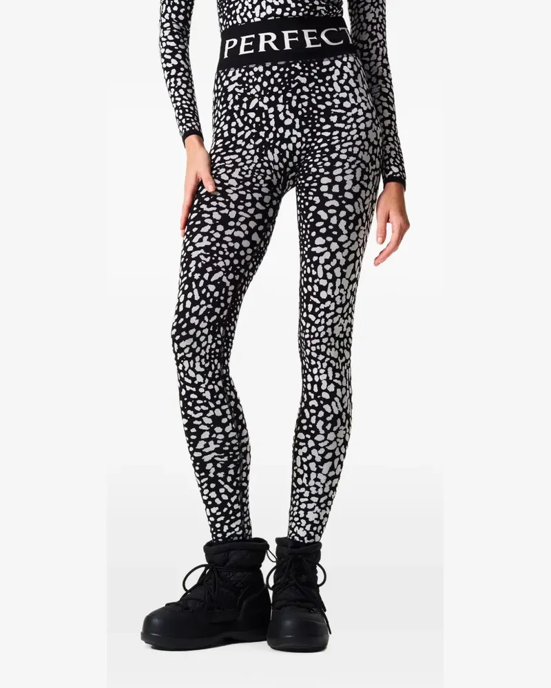 Perfect Moment Leggings mit Leopardenprint - Schwarz Schwarz