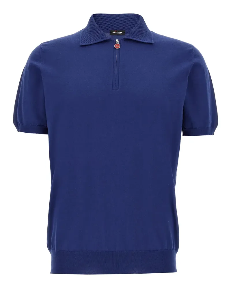 Kiton Klassisches Poloshirt - Blau Blau