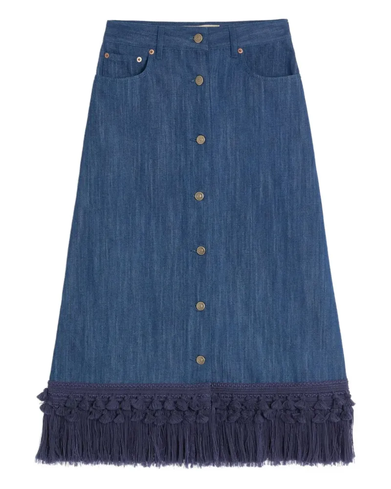 Valentino Garavani Jeansrock mit ausgefranstem Saum - Blau Blau