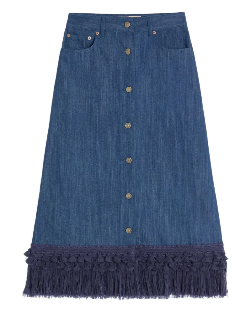 Valentino Garavani Jeansrock mit ausgefranstem Saum - Blau Blau