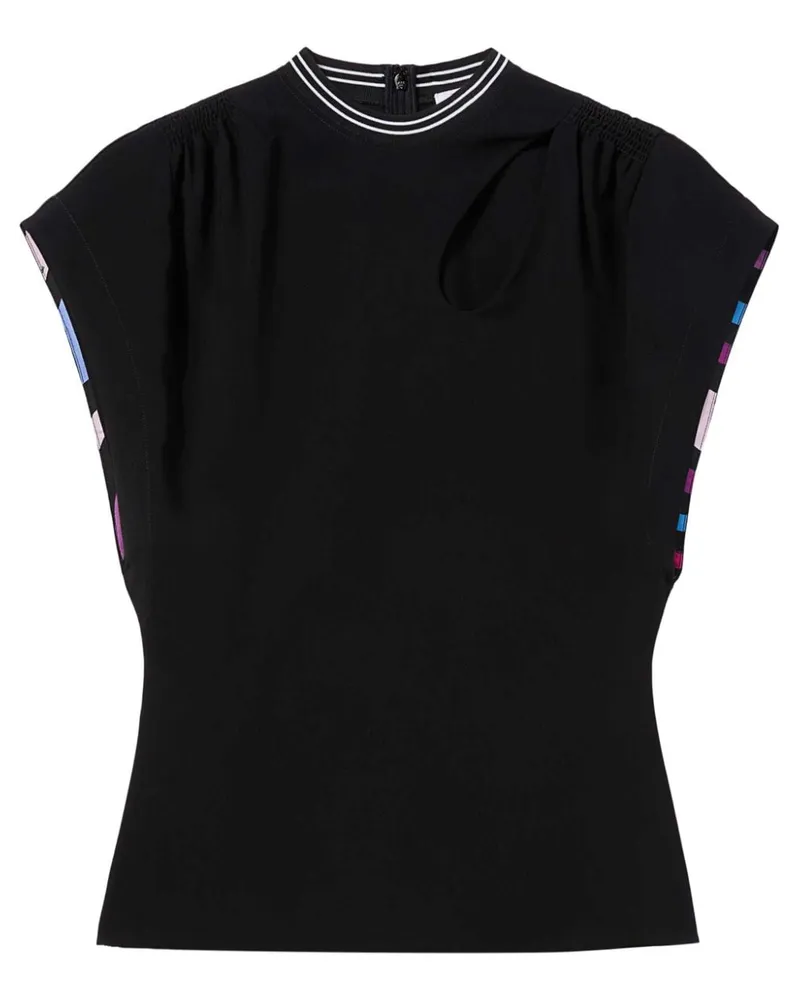 Emilio Pucci T-Shirt mit Cut-Outs - Schwarz Schwarz