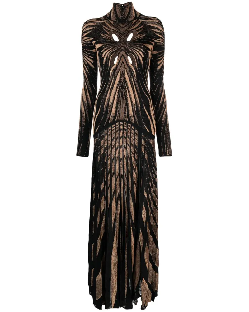 Roberto Cavalli Langes Kleid mit Cut-Outs - Schwarz Schwarz