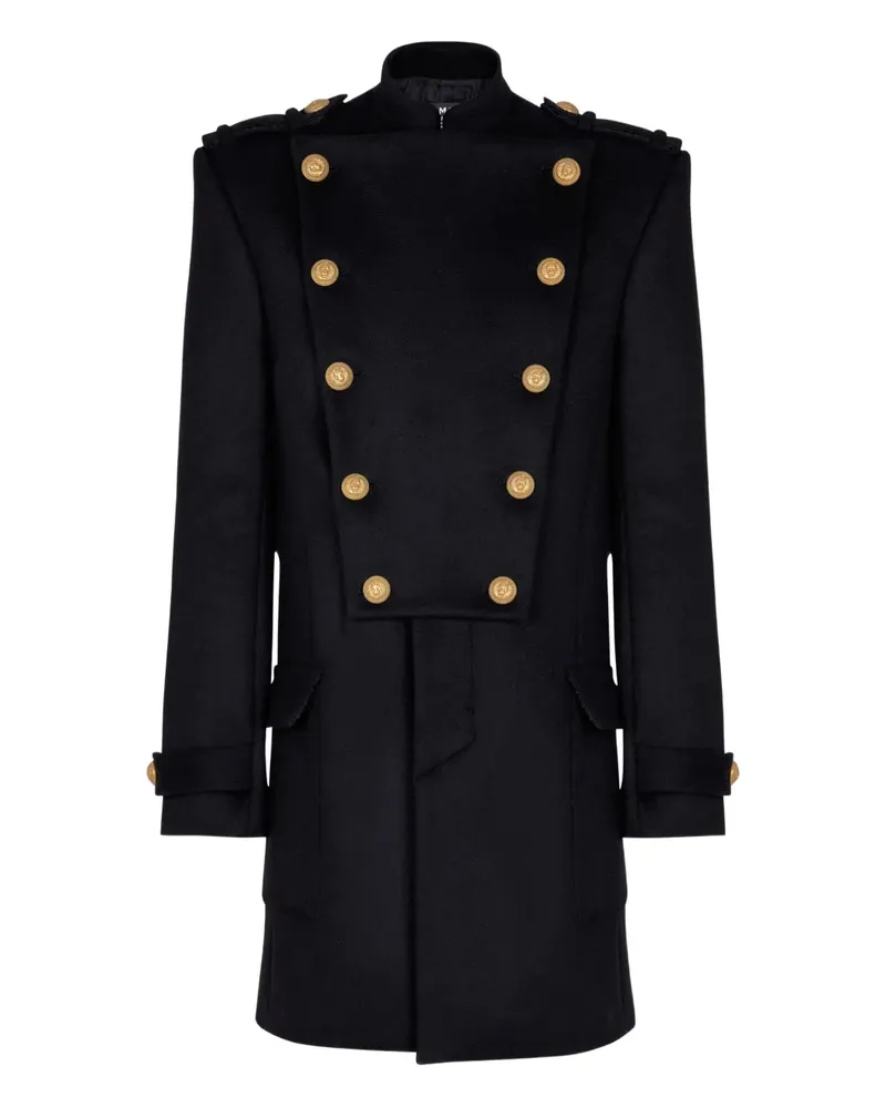 Balmain Mantel mit abnehmbarem Latz - Schwarz Schwarz