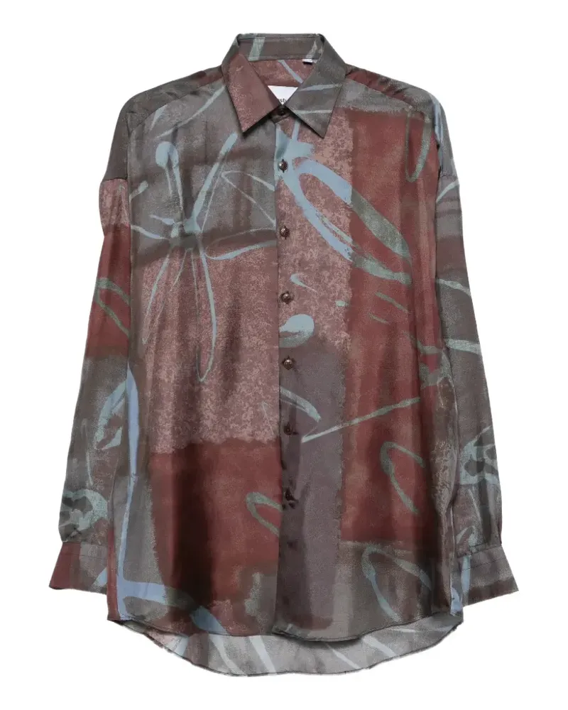 Costumein Hemd mit Blumenprint - Rot Rot