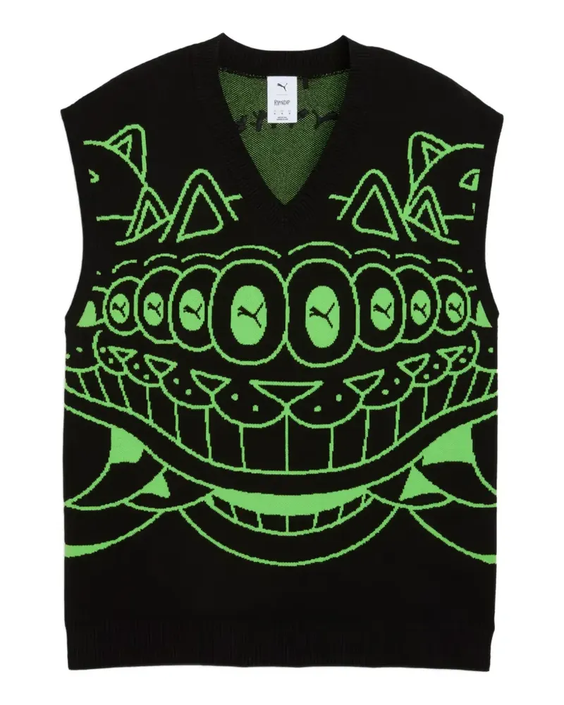 Puma x RIPNDIP graphic-print V-neck vest - Schwarz Schwarz
