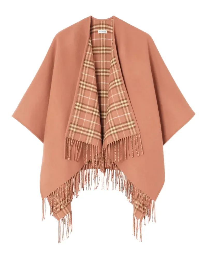 Burberry Wendbares Cape mit Karomuster - Orange Orange